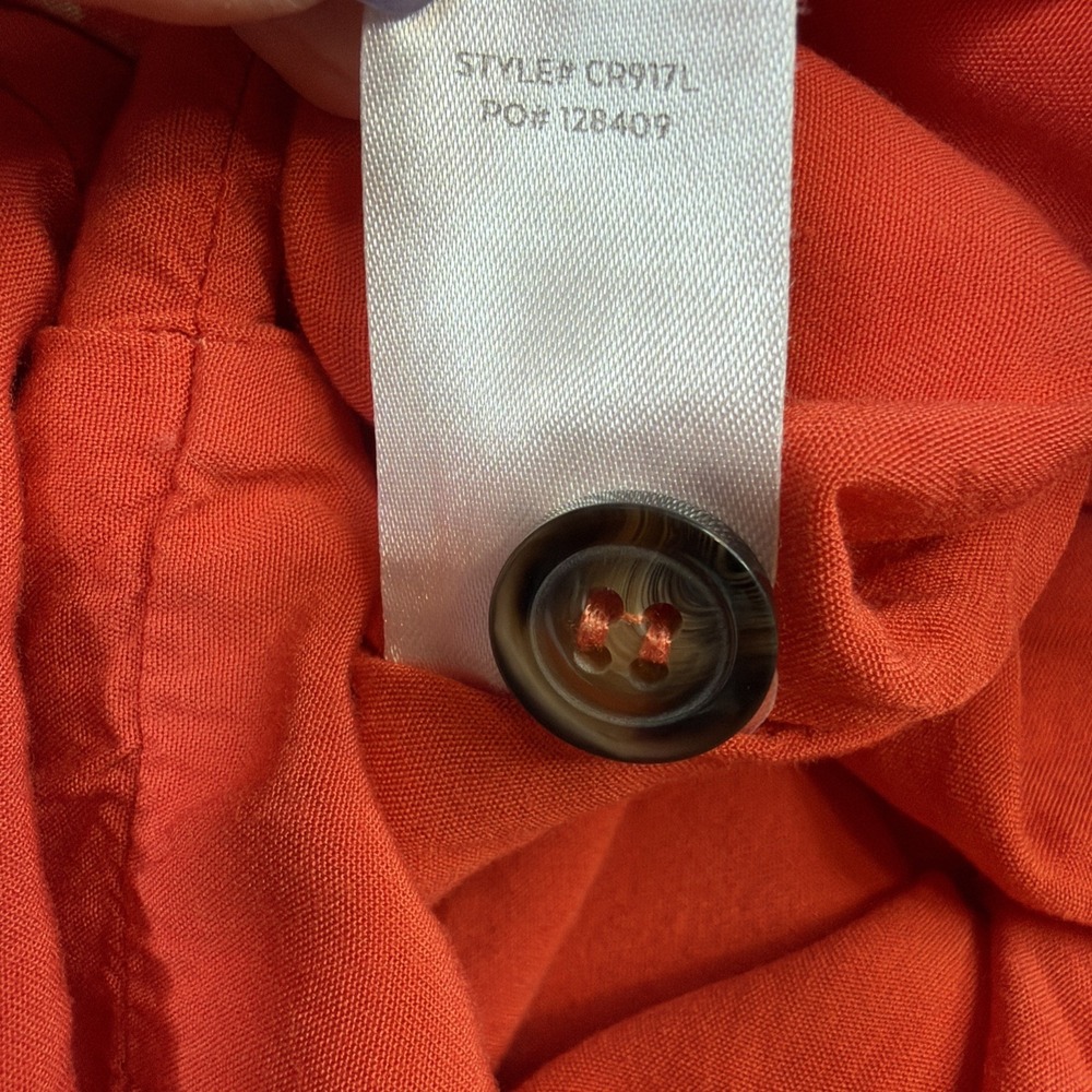 Lulu's Women's Floral Romper Medium Orange Rayon Button Front Sleeveless Boho - Picture 7 of 11